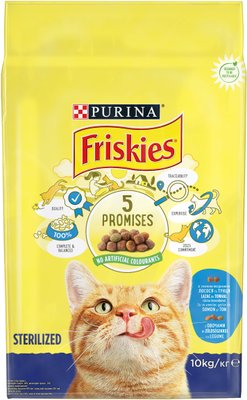 Сухий корм FRISKIES (Фріскіс) Sterilized для дорослих котів після стерилізації з лососем, тунцем та овочами 10 кг 7613033205064 фото