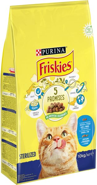 Сухий корм FRISKIES (Фріскіс) Sterilized для дорослих котів після стерилізації з лососем, тунцем та овочами 10 кг 7613033205064 фото