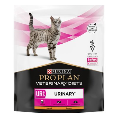 Сухий дієтичний корм PRO PLAN (Про План) VETERINARY DIETS UR Urinary для дорослих котів для розчинення та зниження утворення струвітних каменів з куркою 350 г 7613035154216 фото