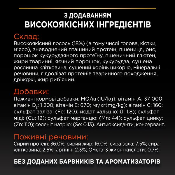 Сухий корм PRO PLAN (Про План) Adult 1+ Vital Functions для дорослих котів з лососем 400 г 7613036545037 фото