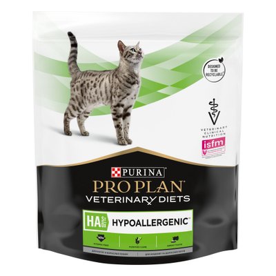 Сухий дієтичний корм PRO PLAN (Про План) VETERINARY DIETS HA Hypoallergenic для дорослих котів для зниження ознак інгредієнтної та нутрієнтної непереносимості 325 г 7613035154438 фото