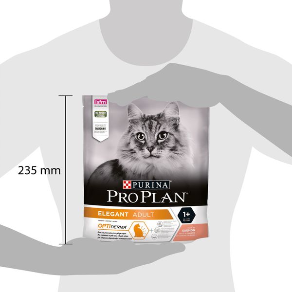 Сухий корм PRO PLAN (Про План) Elegant Adult 1+ для дорослих котів з чутливою шкірою комплекс OptiDerma з лососем 400 г 7613036544962 фото