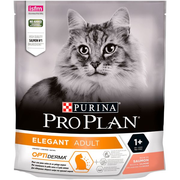 Сухий корм PRO PLAN (Про План) Elegant Adult 1+ для дорослих котів з чутливою шкірою комплекс OptiDerma з лососем 400 г 7613036544962 фото