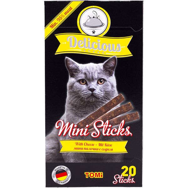 TOMi Delicious Mini Sticks Cheese ТОМІ ДІЛІШЕС СИР ласощі для котів , 0.04 кг. 490716 фото