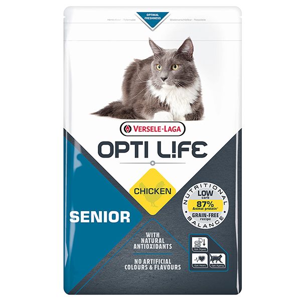 Opti Life Senior ОПТІ ЛАЙФ СЕНЬЙОР беззерновий сухий суперпреміум корм для літніх котів , 1 кг 413128 фото