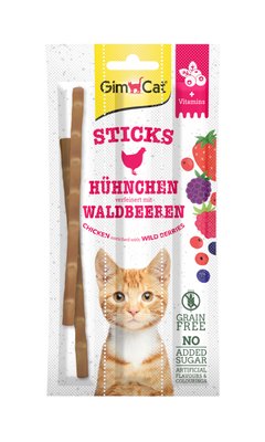 Ласощі для котів GimCat Superfood Duo-Sticks з куркою та лісовими якгодами (3 шт) 1111146624 фото