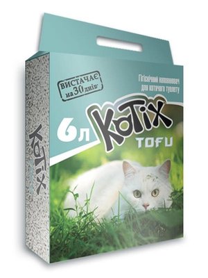 Наповнювач для котячого туалету Kotix Тофу Classic Соєвий грудкувальний 2.55 кг (6 л) 6972345440022 фото