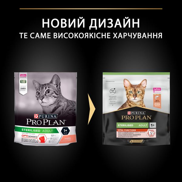 Сухий корм PRO PLAN (Про План) Sterilised Adult 1+ Vital Functions для дорослих котів після стерилізації з лососем 400 г 7613036544832 фото