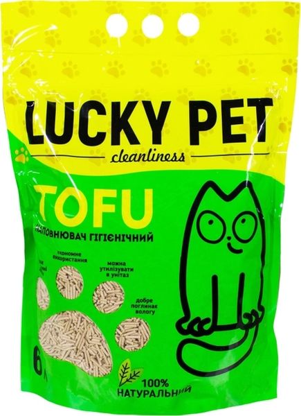 Наповнювач Lucky Pet з тофу для котячого туалету, гіпоалергений, 6 л 193062 фото