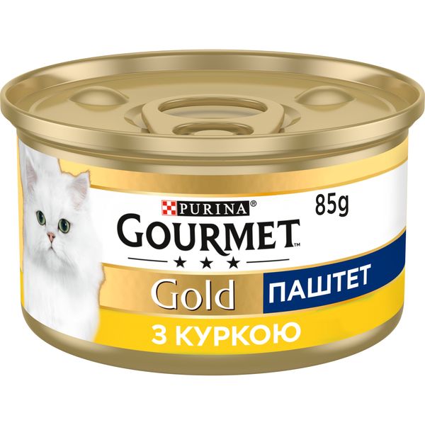 Вологий корм GOURMET Gold (Гурме Голд) для дорослих котів паштет з куркою 12 шт х 85 г 7613031381494 фото