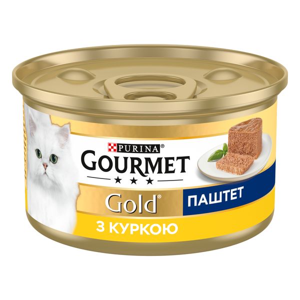 Вологий корм GOURMET Gold (Гурме Голд) для дорослих котів паштет з куркою 12 шт х 85 г 7613031381494 фото