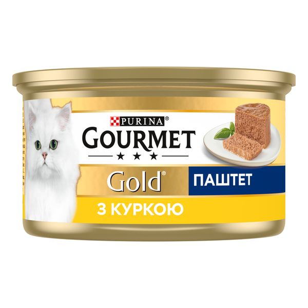 Вологий корм GOURMET Gold (Гурме Голд) для дорослих котів паштет з куркою 12 шт х 85 г 7613031381494 фото