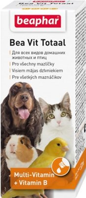 Вітаміни Beaphar Bea Vit Totaal для нормалізації обміну речовин у собак, котів, тхорів, птахів і гризунів 50 мл BAR12620 фото