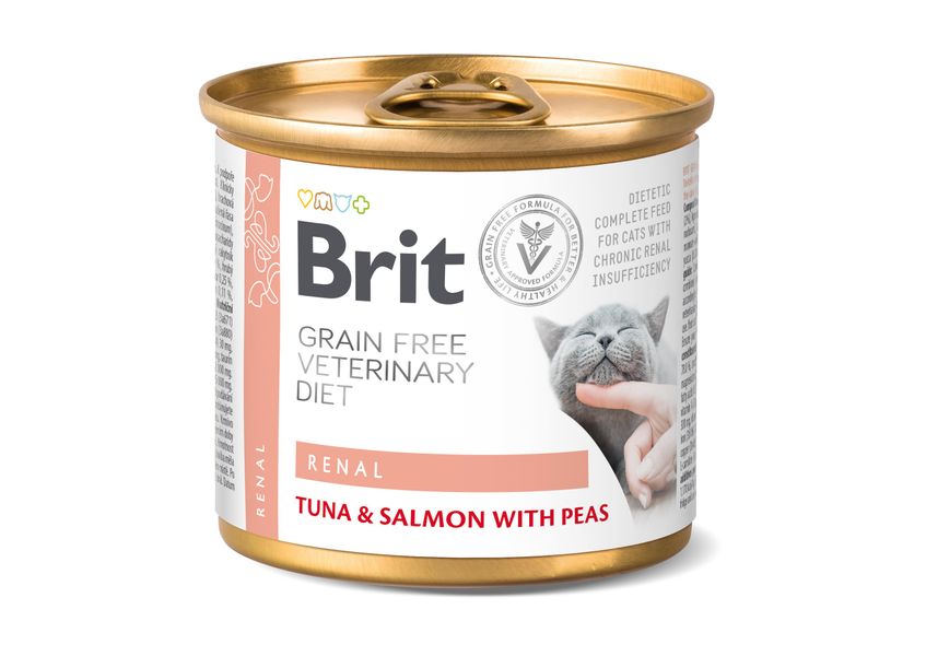 Brit VetDiets Cat Renal консерви при нирковій недостатності у котів, 200 г 1111166665 фото