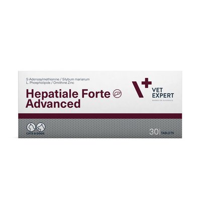 Vet Expert Hepatiale Forte Advanced Харчова добавка для підтримання та захисту функцій печінки у котів і собак, 30 таб. 46169 фото