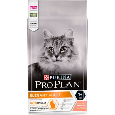 Сухий корм PRO PLAN (Про План) Elegant Adult 1+ для дорослих котів з чутливою шкірою комплекс OptiDerma з лососем 1,5 кг 7613036529150 фото