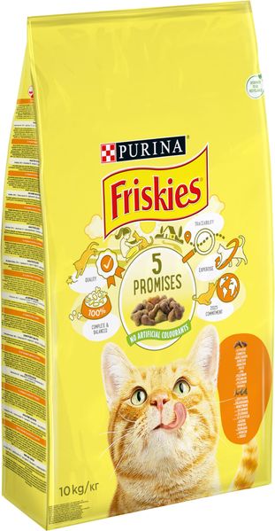 Сухий корм FRISKIES (Фріскіс) для дорослих котів з куркою та овочами 10 кг 5997204505101 фото