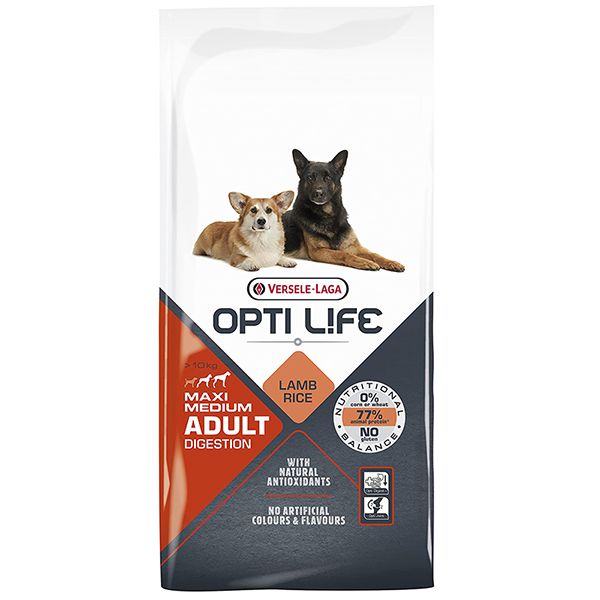 Opti Life Adult Digestion Medium & Max ОПТІ ЛАЙФ ЯГНЯ СЕРЕДНІХ ВЕЛИКИХ сухий суперпреміум корм для собак з чутливим травленням середніх і великих порід , 12.5 кг 311332 фото