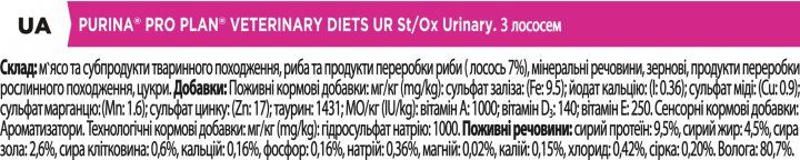 Вологий дієтичний корм PRO PLAN (Про План) VETERINARY DIETS UR Urinary для дорослих котів для розчинення та зниження утворення струвітних каменів з лососем 10х85 г 8445290093851 фото