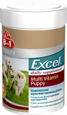 8in1 Excel Excel Multi Vit-Puppy мультивітамінна добавка для цуценят, 100 таблеток, 150 г 1111133176 фото