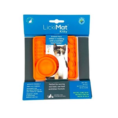 LickiMat CAT KITTY ORANGE / Килимок для повільного харчування LM9805OR-CR фото