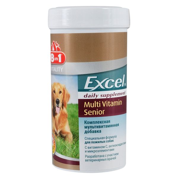 8in1 Excel Multi Vit-Senior добавка для літніх собак 70 таблеток, 190 г 1111135180 фото