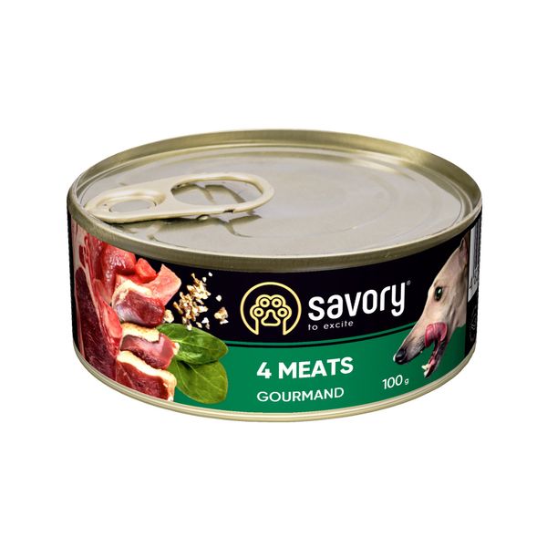 Savory Dog Gourmand консерви 4 види м`яса для собак, 100 г 1111165043 фото