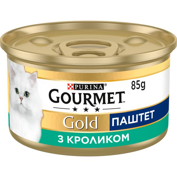 Вологий корм GOURMET Gold (Гурме Голд) для дорослих котів паштет з кроликом 24 шт х 85 г 7613033728747 фото