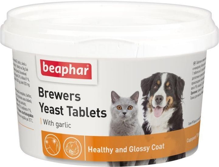 Пивні дріжджі для собак та котів Beaphar з часником Brewers Yeast Tablets BAR12664 фото