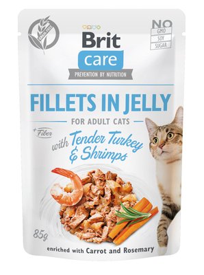 Brit Care Cat pouch філе в желе індичка з креветками для котів, 85 г 1111163843 фото