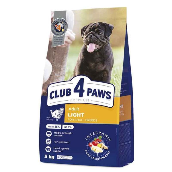 Club 4 Paws (Клуб 4 Лапи) Premium Light Adult Small Breed Turkey - Сухий корм з індичкою для контролю ваги стерилізованих собак малих порід B4571201 фото