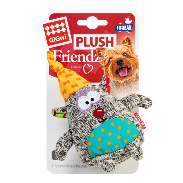 Іграшка для собак Ведмідь з пищалкою GiGwi Plush, текстиль, 10 см 75044 фото