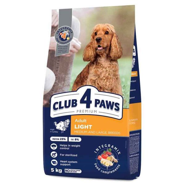 Club 4 Paws (Клуб 4 Лапи) Premium Light Adult Medium&Large Breed Turkey - Сухий корм з індичкою для контролю ваги стерилізованих собак середніх та великих порід B4571101 фото