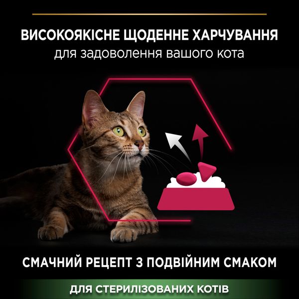 Сухий корм PRO PLAN (Про План) Sterilised Adult 1+ Savoury Duo для дорослих котів після стерилізації з качкою та печінкою 1,5 кг 7613036732369 фото