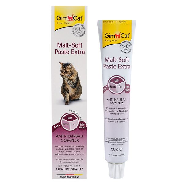 GimCat Malt-soft EXTRA паста для виведення шерсті зі шлунку котів, 50 г 1111123383 фото