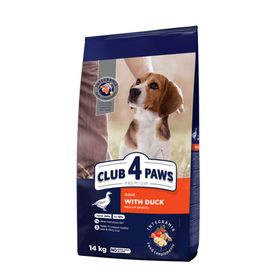 Club 4 Paws (Клуб 4 Лапи) Premium Adult Medium Breed Duck - Сухий корм із качкою для дорослих собак середніх порід B4531322 фото