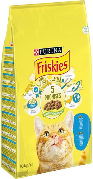 Сухий корм FRISKIES (Фріскіс) для дорослих котів з лососем та овочами 10 кг 5997204515469 фото