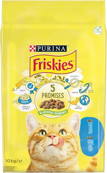 Сухий корм FRISKIES (Фріскіс) для дорослих котів з лососем та овочами 10 кг 5997204515469 фото