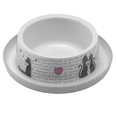 Moderna Trendy Dinner Cats in Love МОДЕРНА ЗАКОХАНІ КОТИ миска для котів, 350мл, Білий , 0.35 л, 17x17x5,3 см H131027CL фото