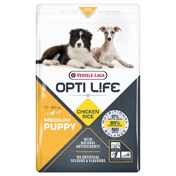 Opti Life Puppy Medium ОПТІ ЛАЙФ ЦУЦЕНЯ СЕРЕДНІХ сухий суперпреміум корм для цуценят середніх порід , 2.5 кг 311530 фото