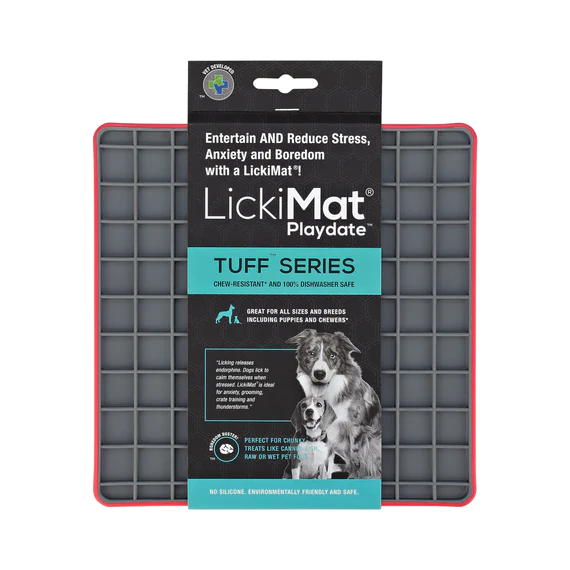 LickiMat DOG PLAYDATE TUFF RED / Килимок для повільного харчування LM9021RD-DR фото