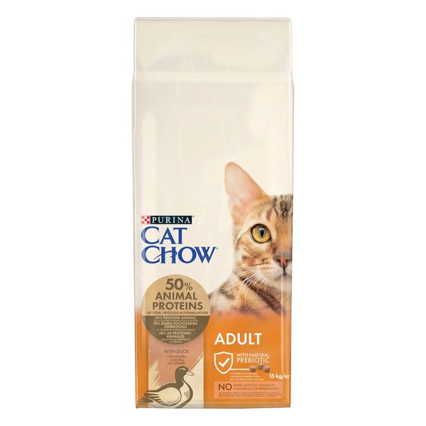 Сухий корм CAT CHOW (Кет Чау) Adult для дорослих котів з качкою 15 кг 7613035394889 фото