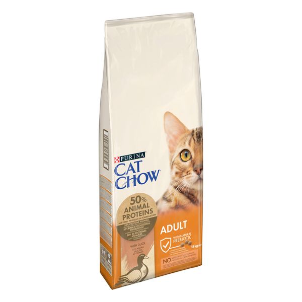 Сухий корм CAT CHOW (Кет Чау) Adult для дорослих котів з качкою 15 кг 7613035394889 фото