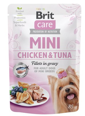 Brit Care Mini pouch з філе курки і тунця в соусі для собак малих порід 85г 1111162667 фото