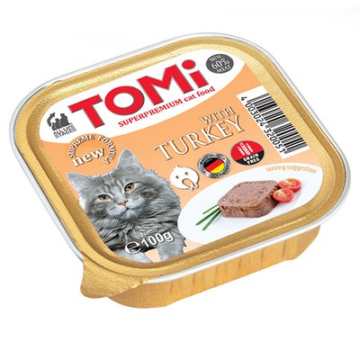 TOMi Turkey ТОМІ ІНДИЧКА консерви для котів, паштет , 0.1 кг. 320051 фото