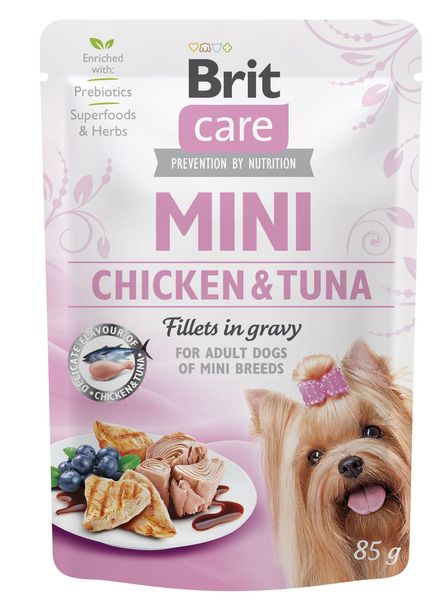 Brit Care Mini pouch з філе курки і тунця в соусі для собак малих порід 85г 1111162667 фото