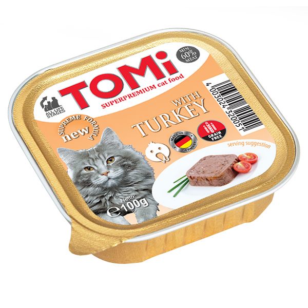 TOMi Turkey ТОМІ ІНДИЧКА консерви для котів, паштет , 0.1 кг. 320051 фото