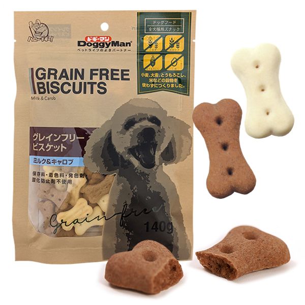 DoggyMan Biscuits Milk Carob ДОГГІМЕН БІСКВІТ МОЛОКО КЕРОБ беззернове печиво, ласощі для собак 82346 фото