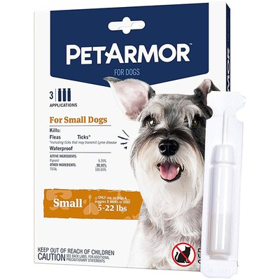 PetArmor Small ПЕТАРМОР краплі від бліх, кліщів, вошей для собак 2.2-10кг, 0.67мл , 3 шт. в пакунку , 0,67 мл, ціна за 1 піпетку 12857 фото