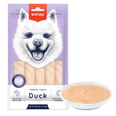 Wanpy Creamy Lickable Treat Duck ВАНПІ КАЧКА рідкі ласощі для собак RA-70 фото